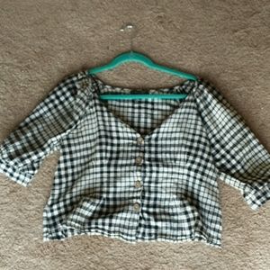 Primark checkered button-up top